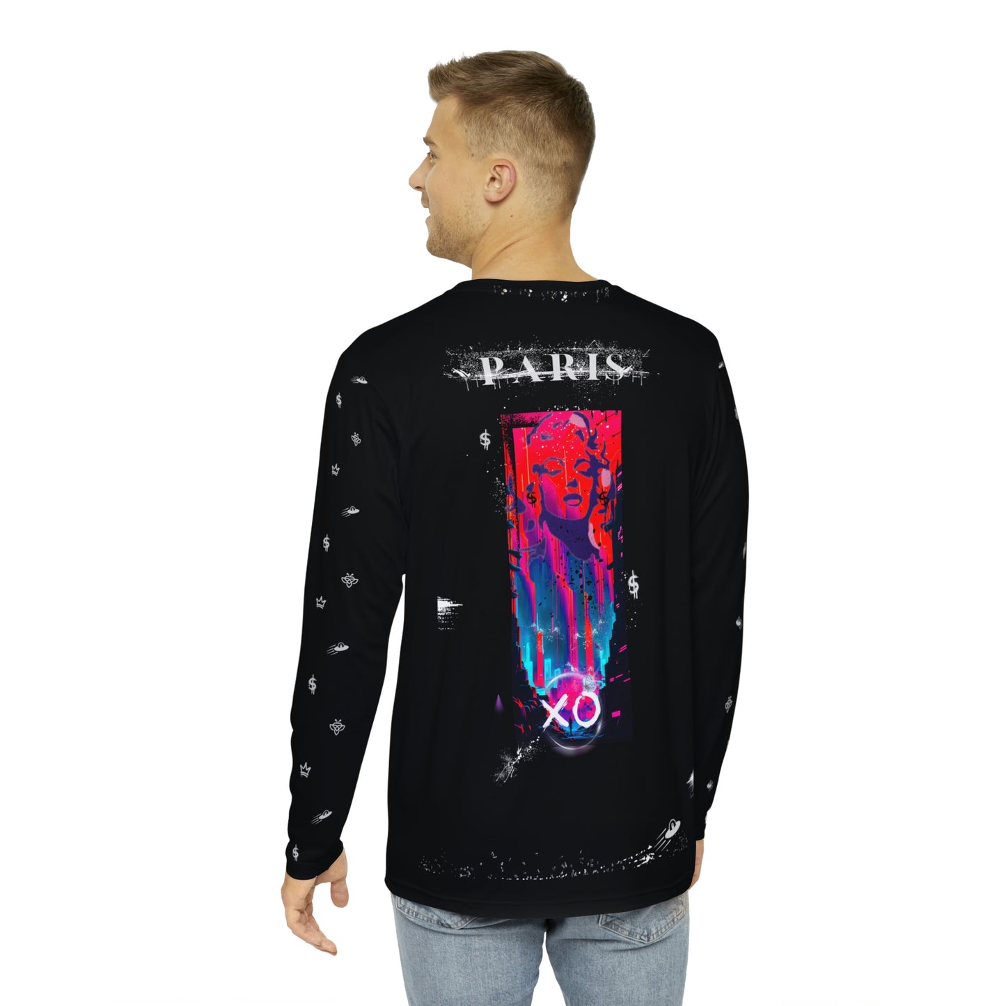 MARILYN MONROE Luscious Paris Lavish Designer Black Long Sleeve Luxury Designer Streetwear Fashion Style Shirt
