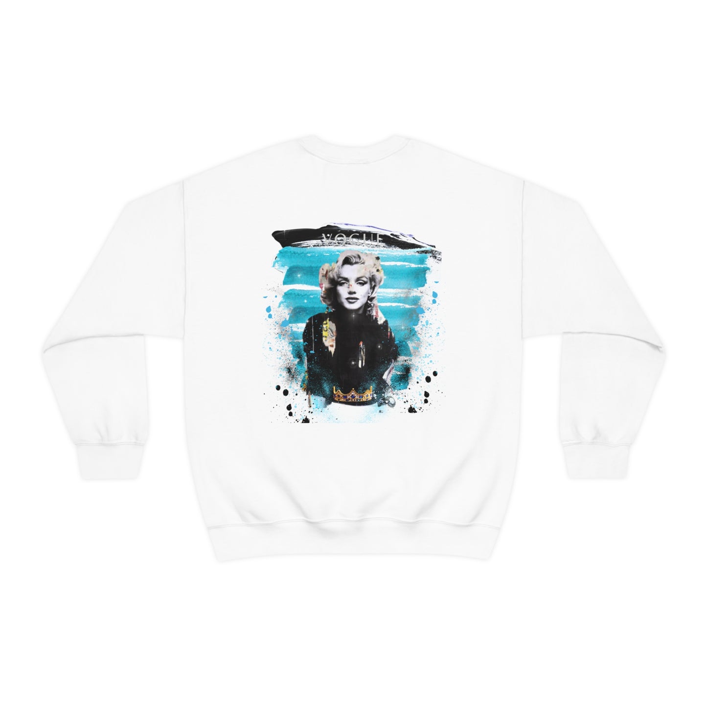 Marilyn Monroe VOGUE VINTAGE Custom Painted Luscious Paris Streetwear Crewneck White Luxury Style Designer Sweatshirt